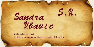 Sandra Ubavić vizit kartica
